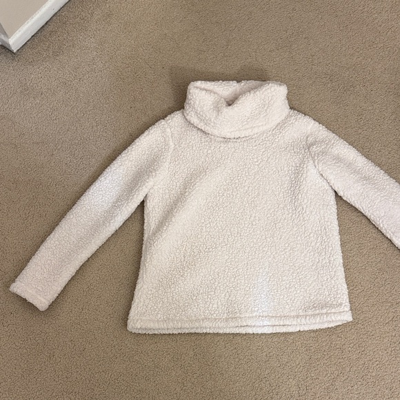 Style & Co Macy’s Cream Sherpa Turtleneck Pullover - Picture 3 of 13